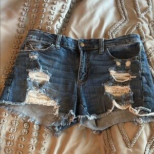 Just USA Blue Distressed Jean Shorts